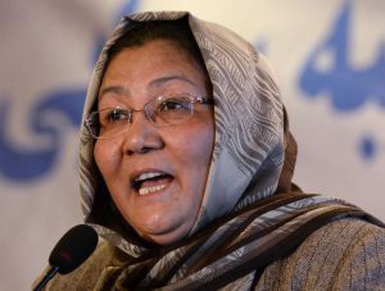 A candidata a vice-presidenta Habiba Sarabi em Cabul.