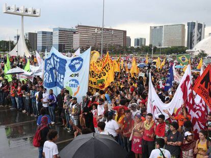 Manifestantes em Brasília.