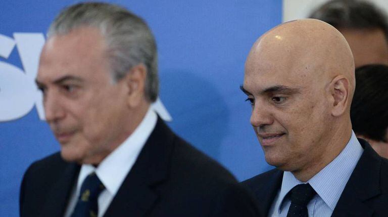 Temer e Moraes no último dia 3.