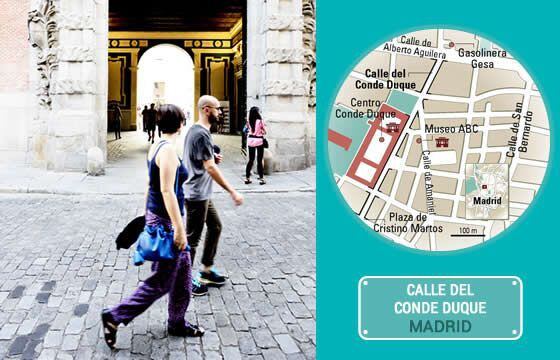 A entrada do centro cultural de Conde Duque, em Madri.