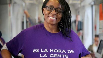 A candidata Rita Bosaho, número um de Podemos em Alicante.