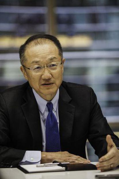 Jim Yong Kim, durante a assembleia do FMI e o Banco Mundial nesta semana em Washington.
