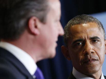 O presidente Obama com David Cameron.