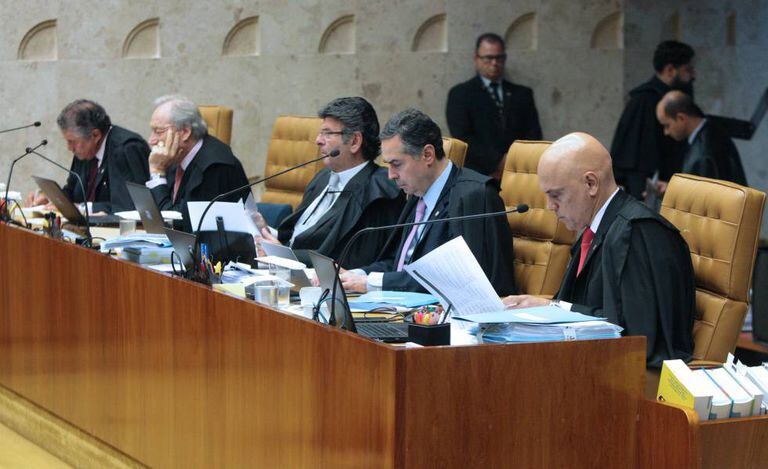 Ministros durante a sessão do STF desta quinta-feira.