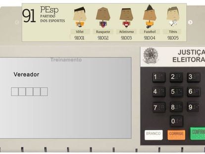 Simulador de voto do TSE.