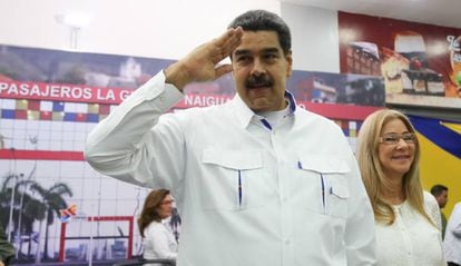 Nicolás Maduro, na cidade Guaira