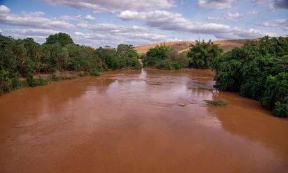 Rio Doce foi tomado pela lama após rompimento de barragem em Mariana.
