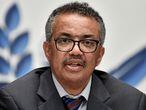 FILE PHOTO: World Health Organization (WHO) Director-General Tedros Adhanom Ghebreyesus attends a news conference organized by Geneva Association of United Nations Correspondents (ACANU) amid the COVID-19 outbreak, caused by the novel coronavirus, at the WHO headquarters in Geneva Switzerland July 3, 2020. Fabrice Coffrini/Pool via REUTERS/File Photo