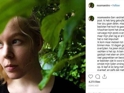 A mensagem de despedida de Noa Pothoven em seu Instagram.