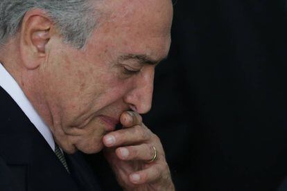 Michel Temer, na cerimônia de posse nesta quinta-feira.