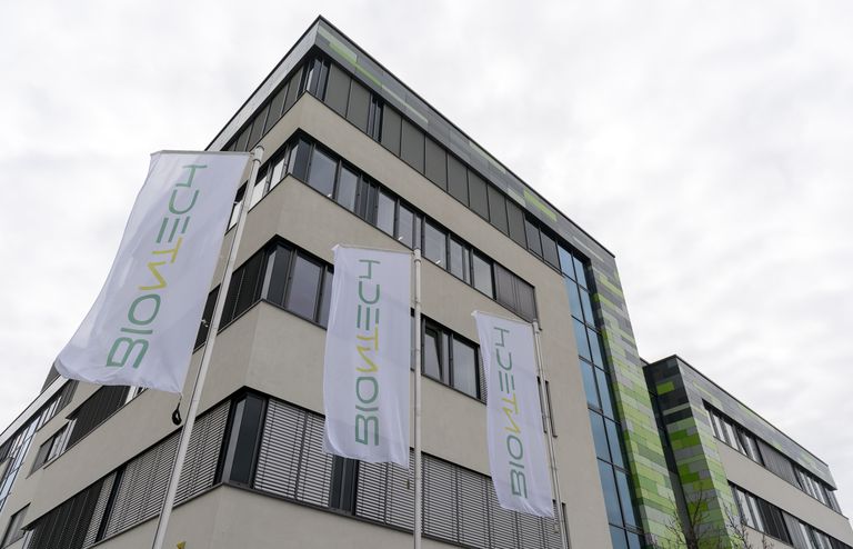 Headquarters of the German company BioNTech in Mainz, in western Germany.