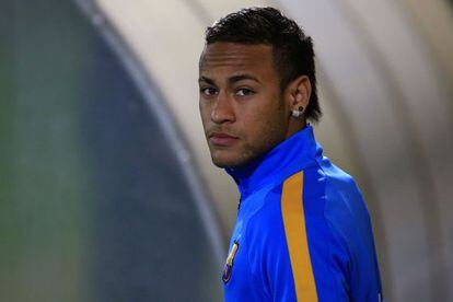 Neymar, em foto do arquivo do primeiro treinamento do ano em Sant Joan Despí.