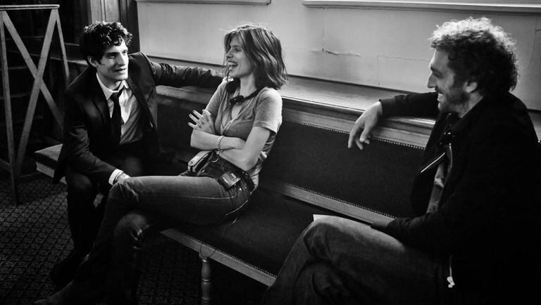 Garrel, Maïwenn, Vincent Cassel nas filmagens de 'Meu Rei', em cartaz em São Paulo.