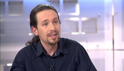 Pablo Iglesias, durante sua entrevista no canal de TV Telecinco.