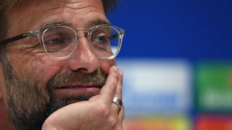 Jürgen Klopp durante a coletiva de imprensa desta segunda-feira.
