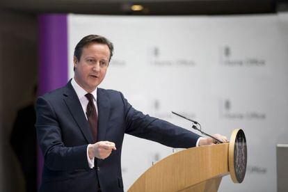 O primeiro-ministro britânico David Cameron, nesta quinta-feira em Londres.