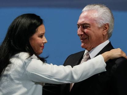Grace Mendonça e Temer no dia 7 de março, em Brasília.