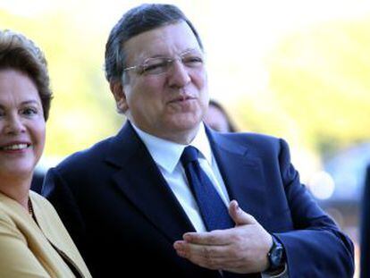 Dilma e Barroso, em Brasília em julho.
