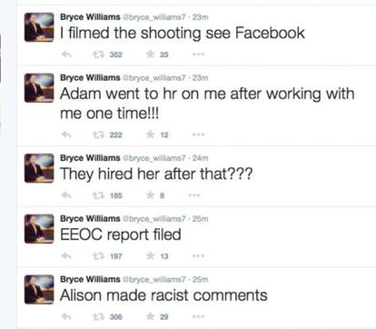 Mensagens publicadas pelo assassino em sua conta do Twitter antes de se suicidar