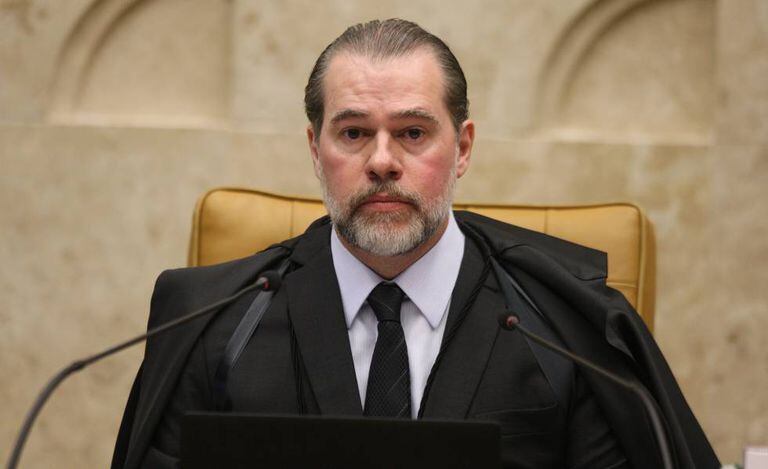 Ministro Dias Toffoli, presidente do Supremo, na sessão desta quinta-feira.