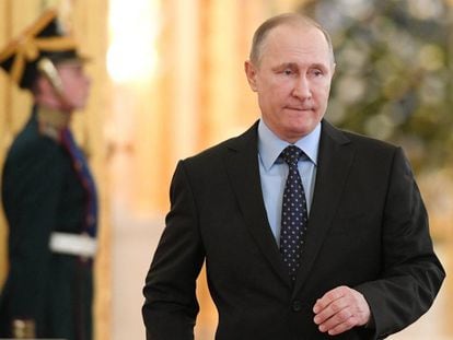 O presidente russo, Vladímir Putin, na terça-feira no Kremlin.