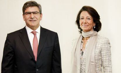 José Antonio Álvarez, executivo-chefe do Santander, com a presidenta Ana Botín.