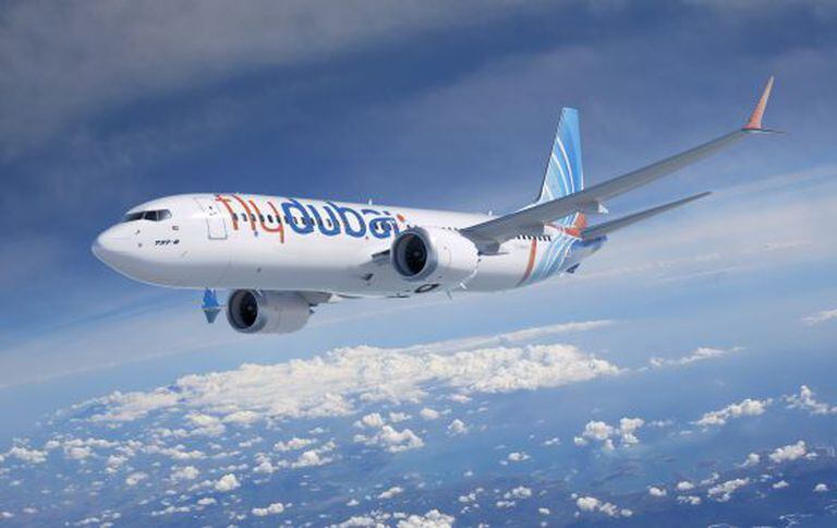Um avião da companhia Fly Dubai.