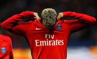 Neymar, durante o jogo entre PSG e Olympique de Lyon.