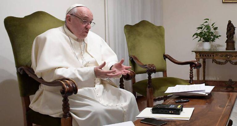 O papa Francisco, durante a entrevista.