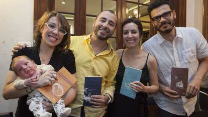 Os autores da coleção 'Pequenos exílios' em São Paulo.