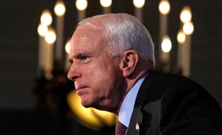 John McCain, durante um discurso em 2008, em Ottawa (Canadá).