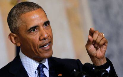 Obama durante seu discurso em Washington.