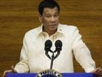O presidente filipino Rodrigo Duterte durante discurso no dia 23 de julho 