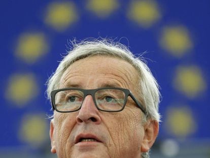 O presidente da Comissão Europeia, Jean-Claude Juncker, durante seu discurso sobre o estado da União