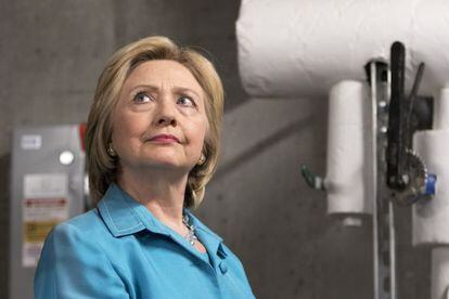 Hillary Clinton, durante um ato eleitoral em Des Moines.