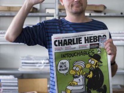 Diretor do semanário satírico Charlie Hebdo, Charb, em Paris.