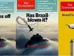 Reprodução das capas da 'The Economist' sobre o Brasil nos últimos anos.