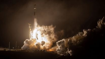 Lançamento do foguete Falcon 9 do Space X na quarta-feira.