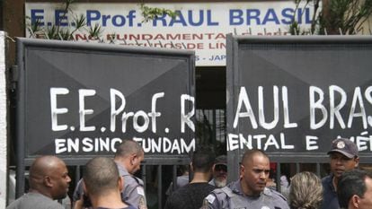 A Escola Estadual Raul Brasil, em Suzano, onde dois ex-alunos mataram cinco adolescentes e duas funcionárias.
