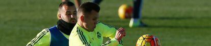 Jesé e Cheryshev durante treino do Real Madrid