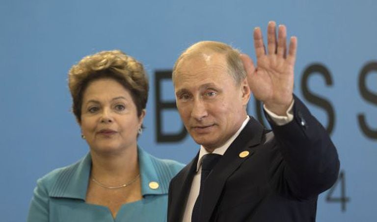 Putin e Rousseff durante a cúpula dos BRICS.
