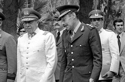 Ditadores Pinochet (Chile) e Videla (Argentina)