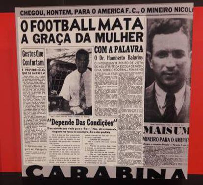 Recorte do jornal carioca "O Imparcial", em 16 de janeiro de 1941, exposto no Museu.