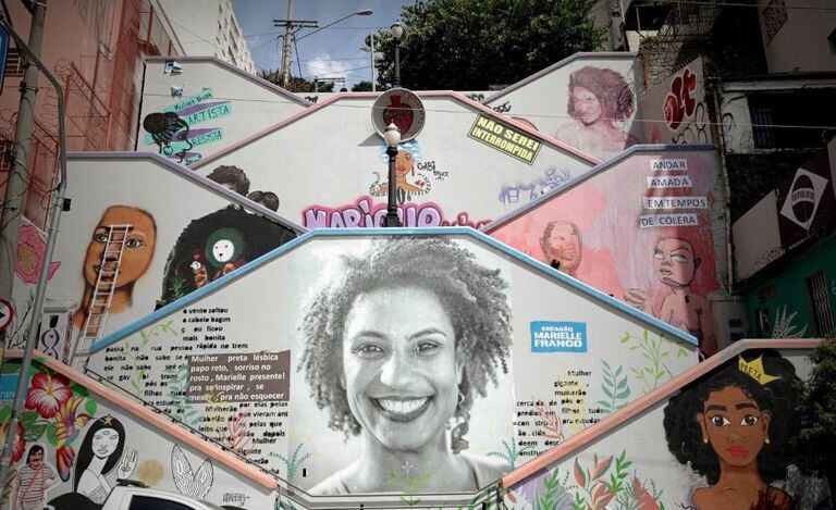 Mural em São Paulo em homenagem a Marielle Franco