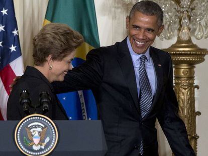 Rousseff e Obama na Casa Branca, nesta ter&ccedil;a, 30.