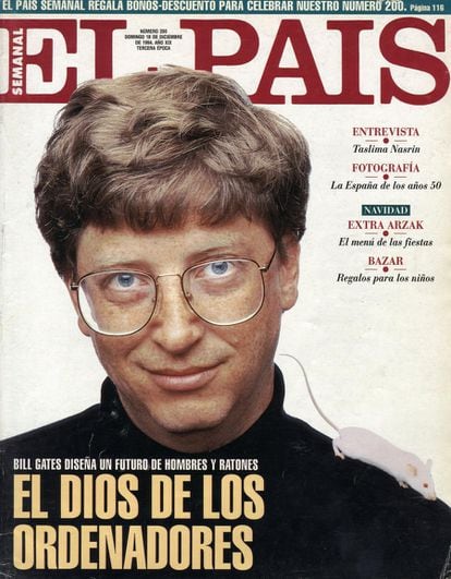 Bill Gates, na capa do El País Semanal em 1994.