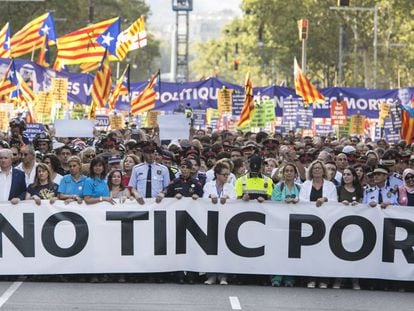 Sob o lema ‘Não tenho medo’, milhares marcharam em Barcelona neste sábado.