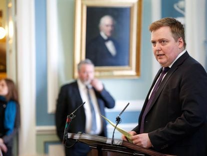 O primeiro-ministro islandês, Sigmundur David Gunnlaugsson, nesta segunda-feira em Reykjavik.