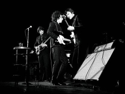 Bob Dylan em um show de 1966.