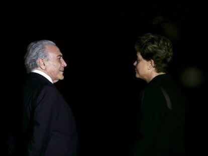 Michel Temer e Dilma Rousseff, no Pal&aacute;cio da Alvorada, no dia 19 de agosto. 